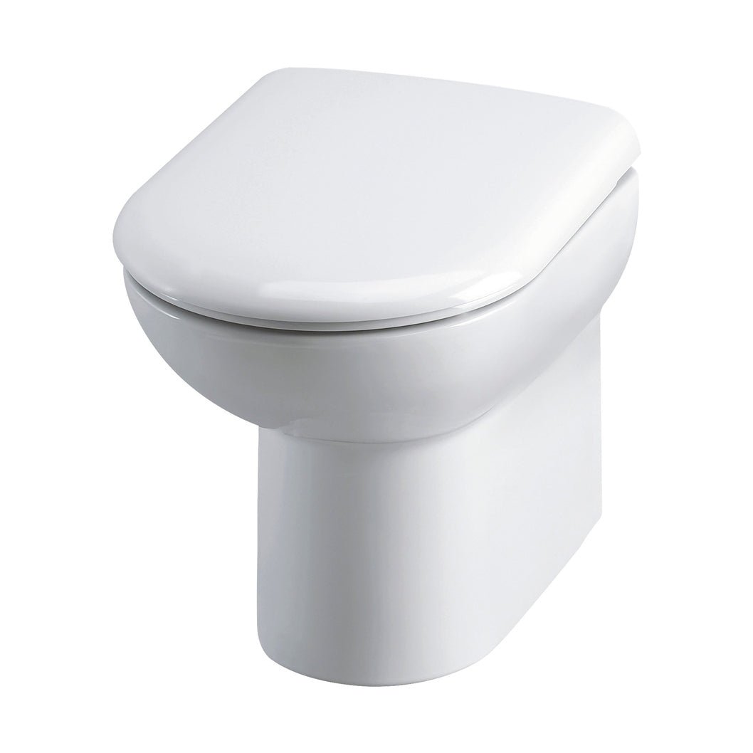 Hudson Reed Back To Wall Toilets Back To Wall Pan & Seat Contemp Gloss White Vitreous China 450x375x535mm - JJ Building Materials