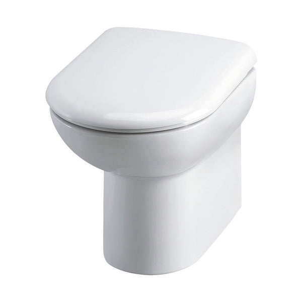 Hudson Reed Back To Wall Toilets Back To Wall Pan & Seat Contemp Gloss White Vitreous China 450x375x535mm - JJ Building Materials