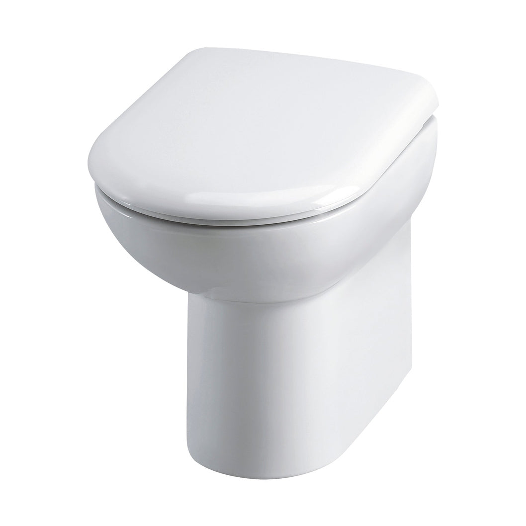 Hudson Reed Back To Wall Toilets Comfort Height Back To Wall Pan & Seat Contemp Gloss White Vitreous China 500x375x545mm - JJ Building Materials