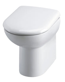 Hudson Reed Back To Wall Toilets Comfort Height Back To Wall Pan & Seat Contemp Gloss White Vitreous China 500x375x545mm - JJ Building Materials