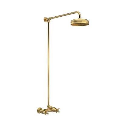 Hudson Reed Bar Mixer Shower Sets Trad Thermostatic Shower Valve & Kit Brushed Brass Brass 1045x200x689mm - JJ Building Materials