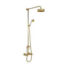 Hudson Reed Bar Mixer Shower Sets Trad Thermostatic Shower Valve & Kit Brushed Brass Brass 1245x200x689mm - JJ Building Materials