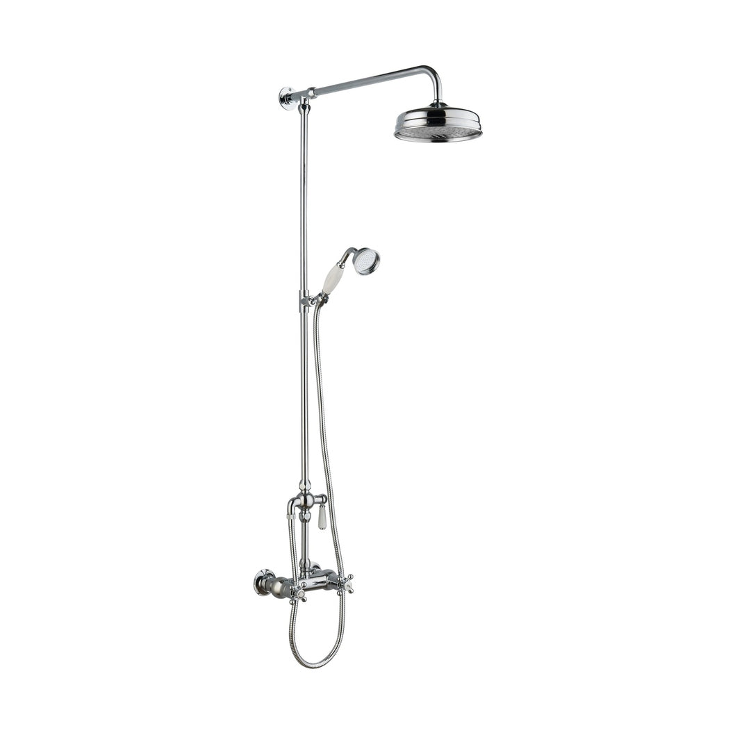 Hudson Reed Bar Mixer Shower Sets Trad Thermostatic Shower Valve & Kit Chrome Brass 1245x200x689mm - JJ Building Materials