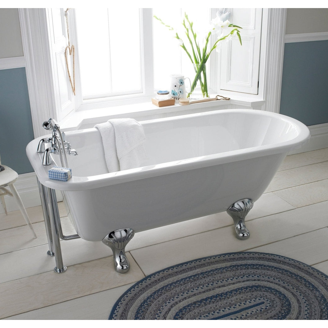 Hudson Reed Barnsbury Freestanding Bath - Pride Leg Set (1700mm) Trad White Acrylic - JJ Building Materials