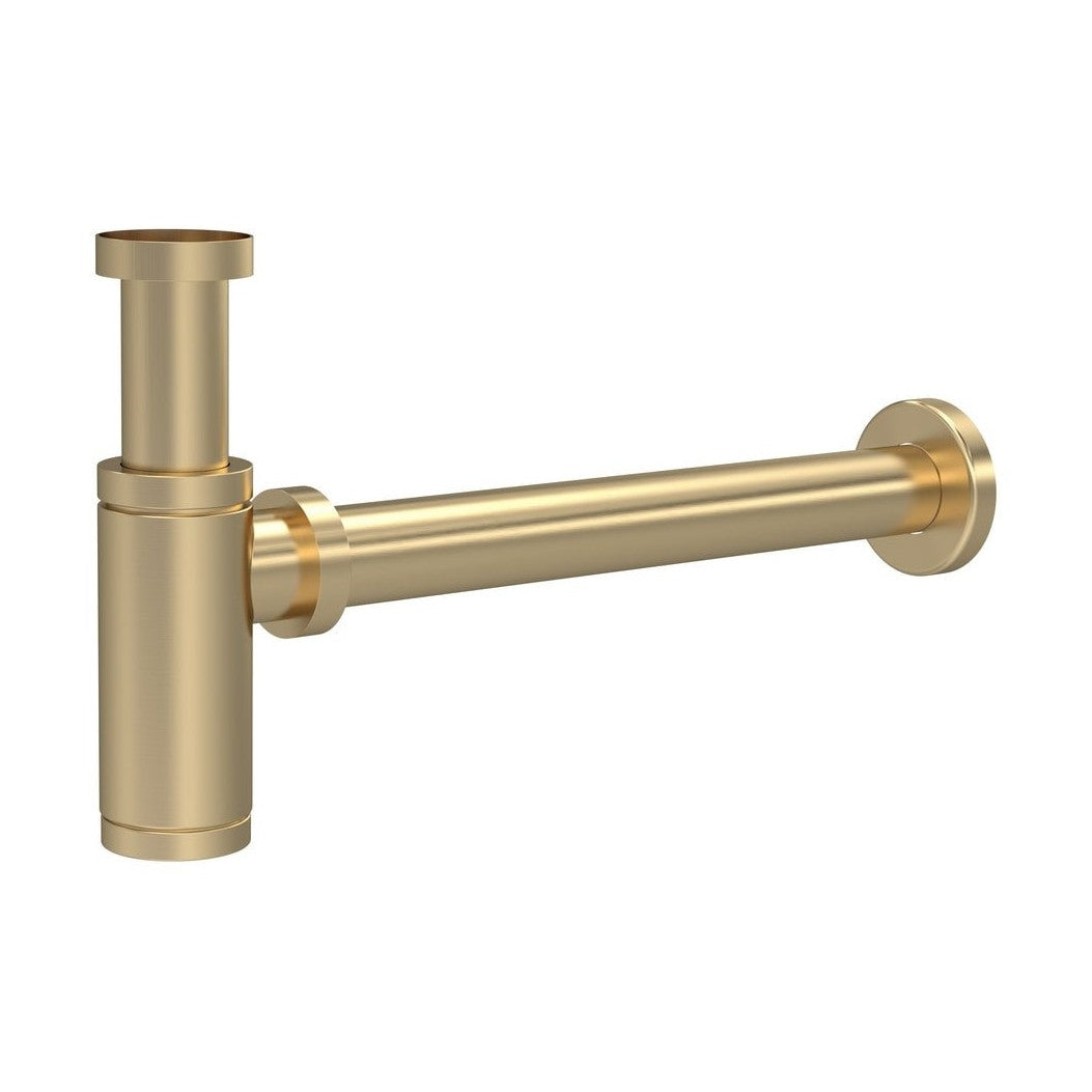 Hudson Reed Basin Accessories Minimalist Bottle Trap Contemp Brushed Brass Brass 115x70x51mm - JJ Building Materials