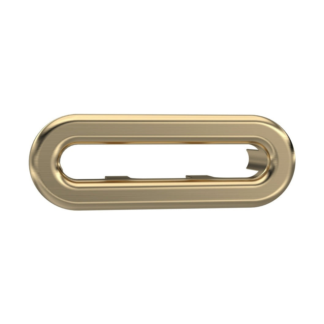 Hudson Reed Basin Accessories Oval Brushed Brass Overflow Cover Contemp Abs 26x50x10mm - JJ Building Materials