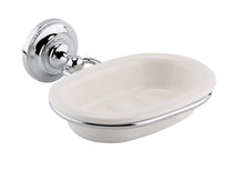 Hudson Reed Basin Accessories Soap Dish Trad Chrome/white Brass Ceramic 56x160x159mm - JJ Building Materials