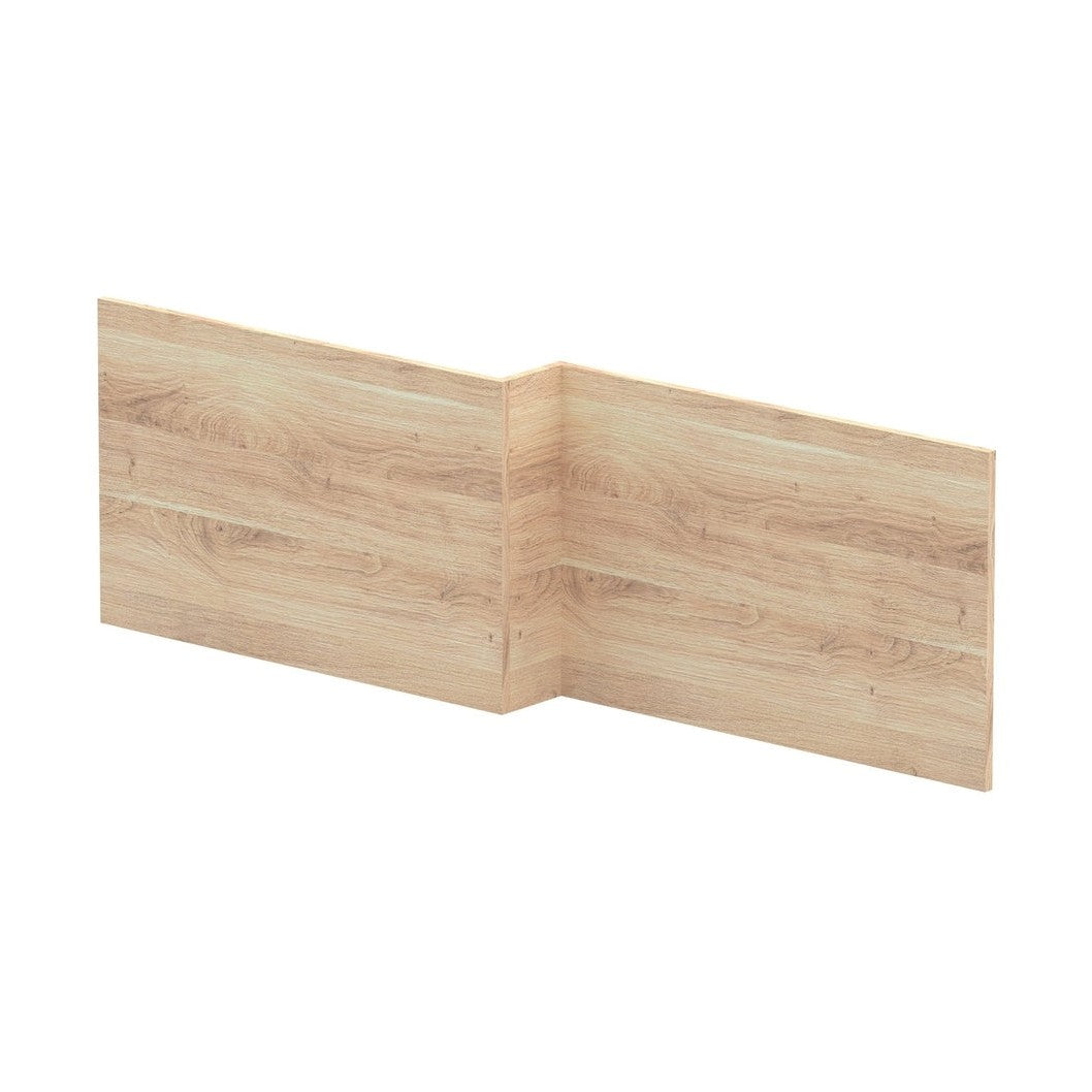 Hudson Reed Bath Panels Square Shower Bath Front Panel Contemp Bleached Oak MFC Textured Woodgrain 520x1698x163mm - JJ Building Materials