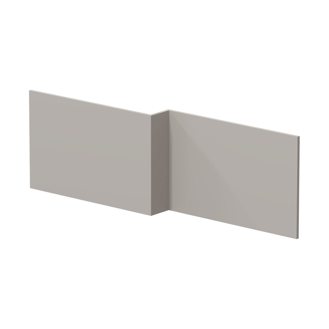 Hudson Reed Bath Panels Square Shower Bath Front Panel Contemp Pebble Grey MFC Smooth Matt 540x1698x163mm - JJ Building Materials