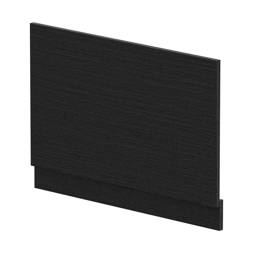 Hudson Reed Bath Panels Straight End Panel & Plinth (800mm) Contemp Charcoal Black MFC Textured Woodgrain 560x780x36mm - JJ Building Materials