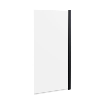 Hudson Reed Bath Screens Square Bath Screen Trad Matt Black Aluminium 1430x790x24mm - JJ Building Materials