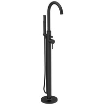 Hudson Reed Bath Shower Mixers Tec Floor Standing Bath Shower Mixer Contemp Matt Black Brass 1200x200x345mm - JJ Building Materials