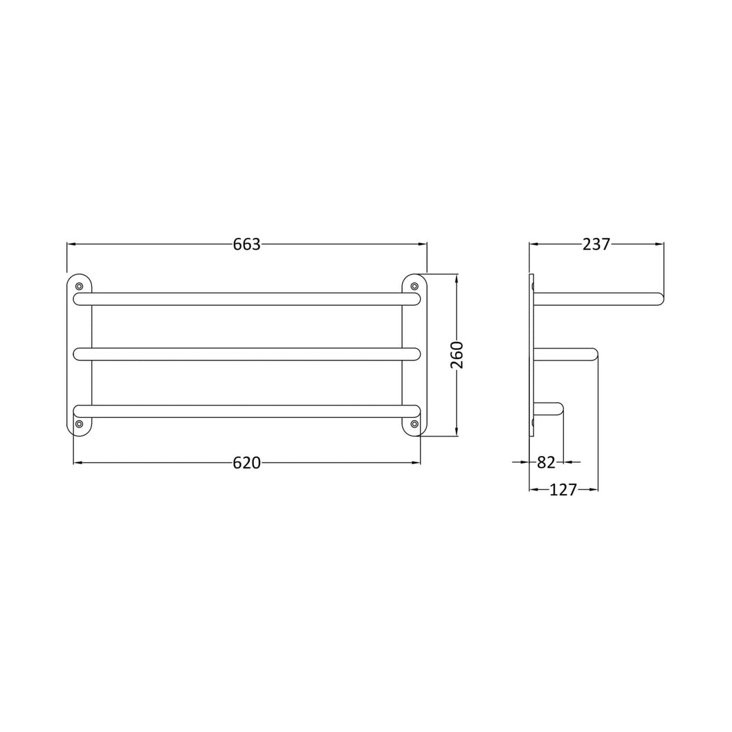 Hudson Reed Bath Wastes And Extras 3 Tier Towel Rack Trad Chrome Brass 260x612x247mm - JJ Building Materials
