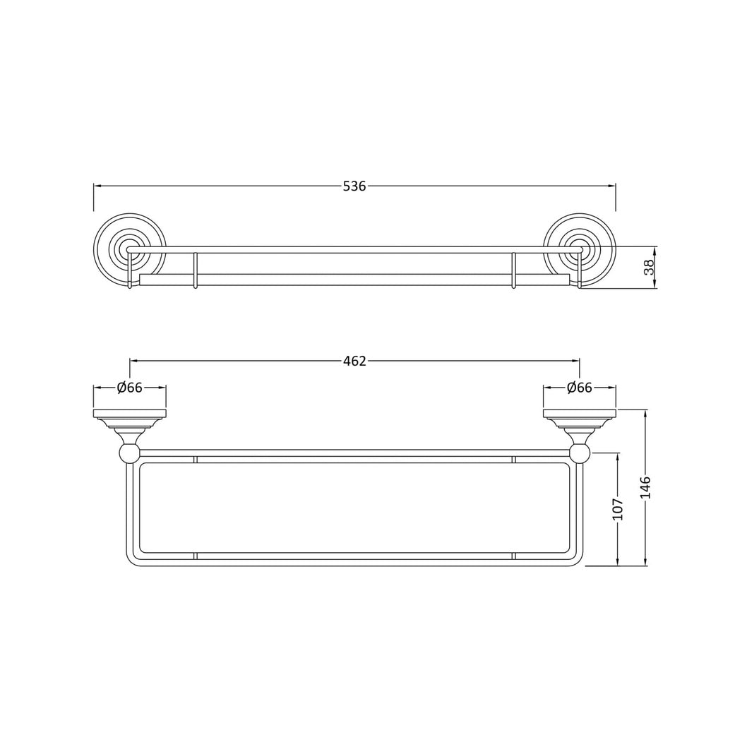 Hudson Reed Bath Wastes And Extras 3 Tier Towel Rack Trad Chrome Brass 62x466x140mm - JJ Building Materials