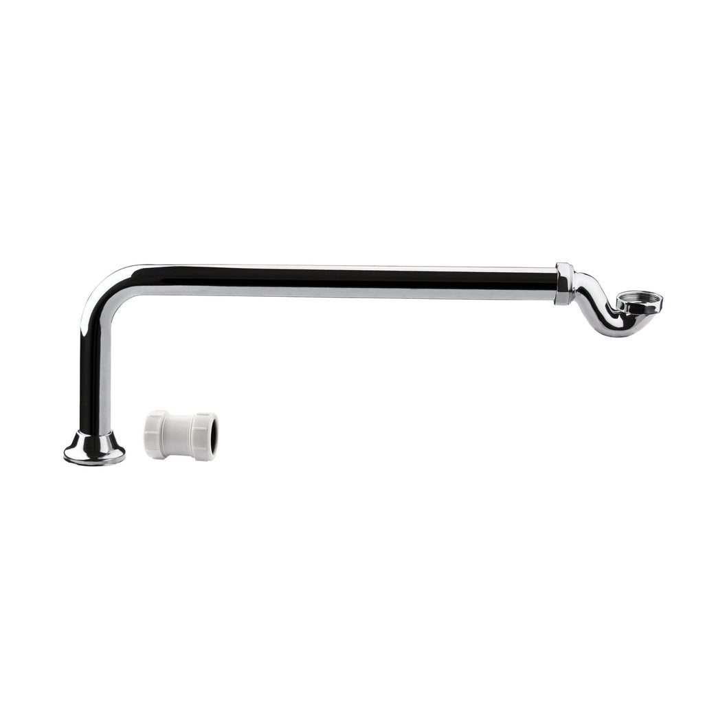 Hudson Reed Bath Wastes And Extras Shallow Seal Trap Trad Chrome Brass 245x40x600mm - JJ Building Materials