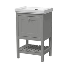 Hudson Reed Bexley 500mm Floor Standing Vanity & Basin 0th Trad Cool Grey MDF Vinyl Smooth Matt 865x531x406mm - JJ Building Materials
