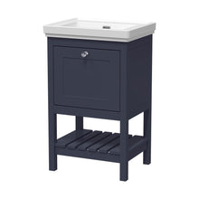 Hudson Reed Bexley 500mm Floor Standing Vanity & Basin 0th Trad Indigo Blue MDF Vinyl Smooth Matt 865x531x406mm - JJ Building Materials