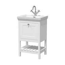 Hudson Reed Bexley 500mm Floor Standing Vanity & Basin 1th Trad Pure White MDF Vinyl Smooth Matt 865x531x406mm - JJ Building Materials