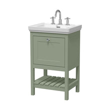 Hudson Reed Bexley 500mm Floor Standing Vanity & Basin 3th Trad Fern Green MDF Vinyl Smooth Matt 865x531x406mm - JJ Building Materials