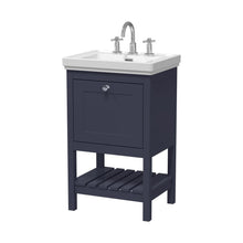 Hudson Reed Bexley 500mm Floor Standing Vanity & Basin 3th Trad Indigo Blue MDF Vinyl Smooth Matt 865x531x406mm - JJ Building Materials