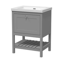 Hudson Reed Bexley 600mm Floor Standing Drawer Contemp Basin 0th Trad Cool Grey Fireclay,MDF Vinyl Smooth Matt 845x613x462mm - JJ Building Materials