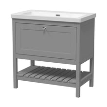 Hudson Reed Bexley 800mm Floor Standing Drawer Contemp Basin 0th Trad Cool Grey Fireclay,MDF Vinyl Smooth Matt 845x813x462mm - JJ Building Materials