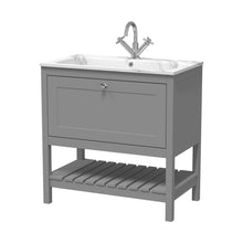 Hudson Reed Bexley 800mm Floor Standing Drawer & Stone Basin 1th Trad Cool Grey MDF Vinyl Smooth Matt,stone 816x810x460mm - BEX227Q - JJ Building Materials
