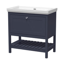 Hudson Reed Bexley 800mm Floor Standing Vanity & Basin 0th Trad Indigo Blue MDF Vinyl Smooth Matt 865x830x470mm - JJ Building Materials