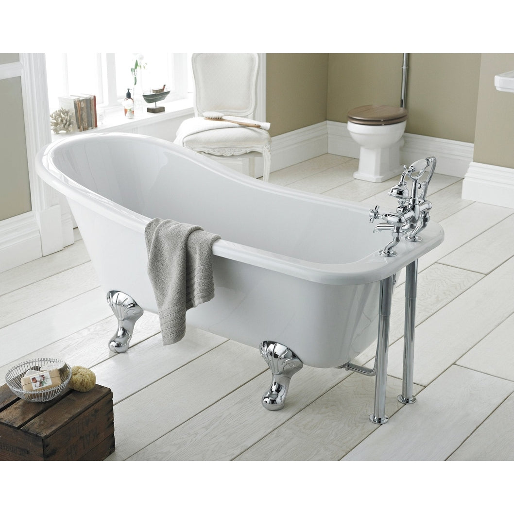Hudson Reed Brockley Freestanding Bath - Pride Leg Set (1700mm) Trad White Acrylic - JJ Building Materials