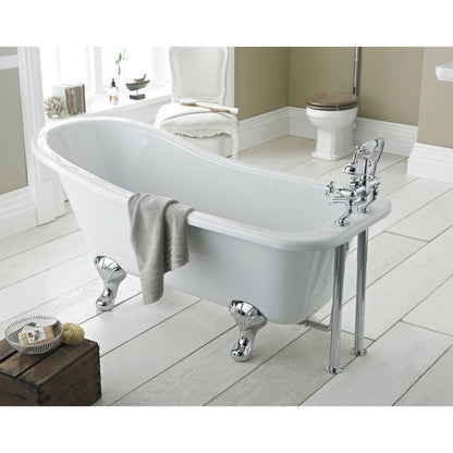 Hudson Reed Brockley Freestanding Bath - Pride Leg Set (1700mm) Trad White Acrylic - JJ Building Materials