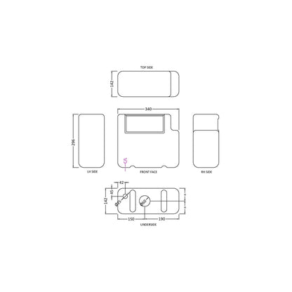 Hudson Reed Concealed Cisterns And Frames Dual Flush Concealed Cistern - Bottom Outlet Contemp White Polyethylene 296x340x142mm - JJ Building Materials