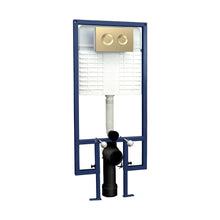 Hudson Reed Concealed Cisterns And Frames Dual Flush Concealed Cistern Frame Round Plate Contemp Brushed Brass Stainless Steel 1136x520x204mm - JJ Building Materials