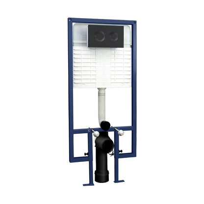 Hudson Reed Concealed Cisterns And Frames Dual Flush Concealed Cistern Frame Round Plate Contemp Matt Black Stainless Steel 1136x520x204mm - JJ Building Materials