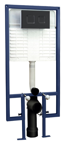 Hudson Reed Concealed Cisterns And Frames Dual Flush Concealed Cistern Frame Square Plate Contemp Matt Black Stainless Steel 1136x520x204mm - JJ Building Materials