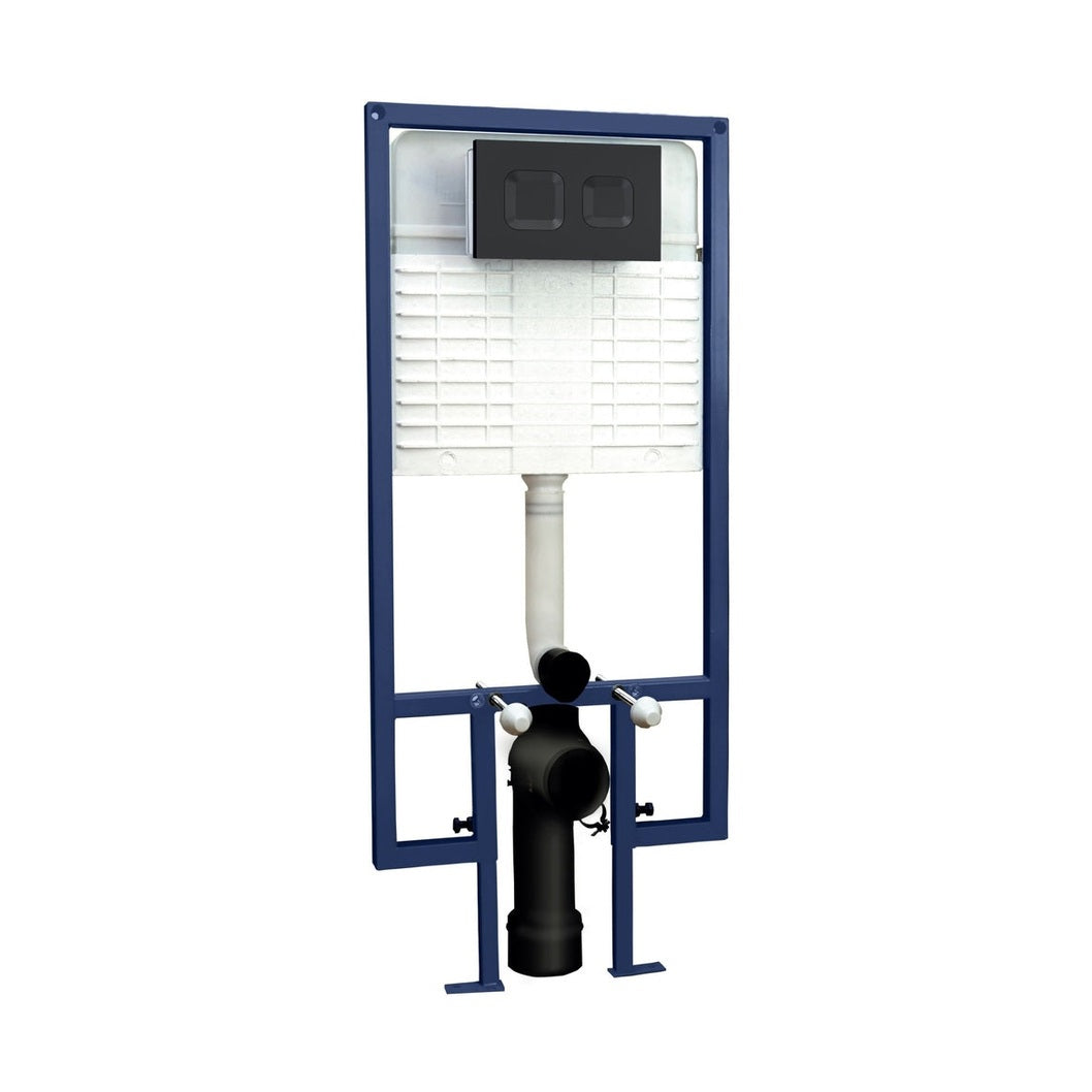 Hudson Reed Concealed Cisterns And Frames Dual Flush Concealed Cistern Frame Square Plate Contemp Matt Black Stainless Steel 1136x520x204mm - JJ Building Materials