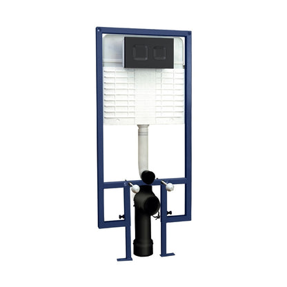 Hudson Reed Concealed Cisterns And Frames Dual Flush Concealed Cistern Frame Square Plate Contemp Matt Black Stainless Steel 1136x520x204mm - JJ Building Materials