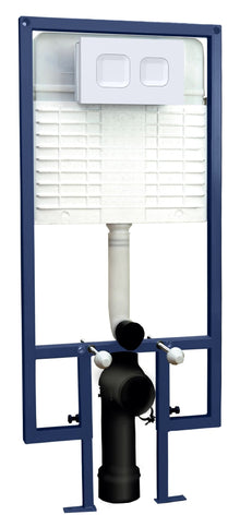 Hudson Reed Concealed Cisterns And Frames Dual Flush Concealed Cistern Frame Square Plate Contemp Matt White Stainless Steel 1136x520x204mm - JJ Building Materials