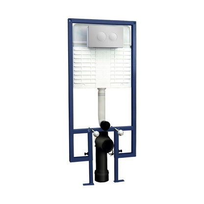 Hudson Reed Concealed Cisterns And Frames Dual Flush Concealed Cistern With Frame Contemp Chrome Stainless Steel 1136x520x204mm - JJ Building Materials