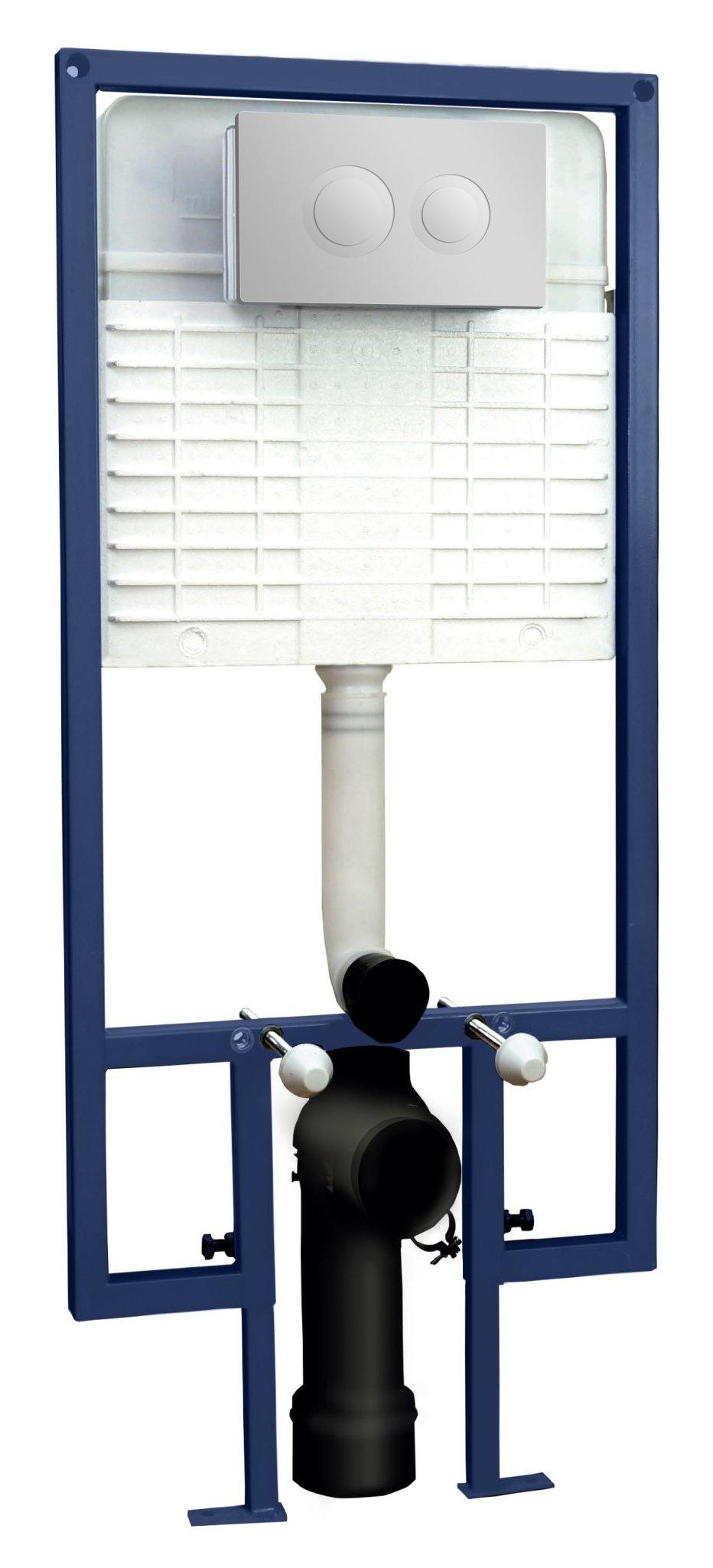 Hudson Reed Concealed Cisterns And Frames Dual Flush Concealed Cistern With Frame Contemp Chrome Stainless Steel 1136x520x204mm - JJ Building Materials