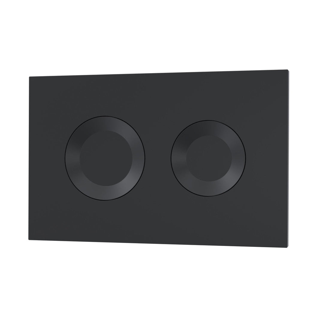 Hudson Reed Concealed Cisterns And Frames Round Dual Flush Push Button Black Contemp Stainless Steel 170x267x11mm - JJ Building Materials