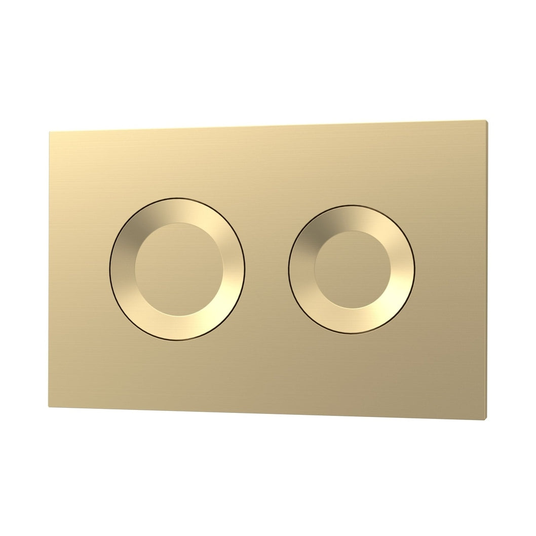 Hudson Reed Concealed Cisterns And Frames Round Dual Flush Push Button Brass Contemp Brushed Brass Stainless Steel 170x267x11mm - JJ Building Materials