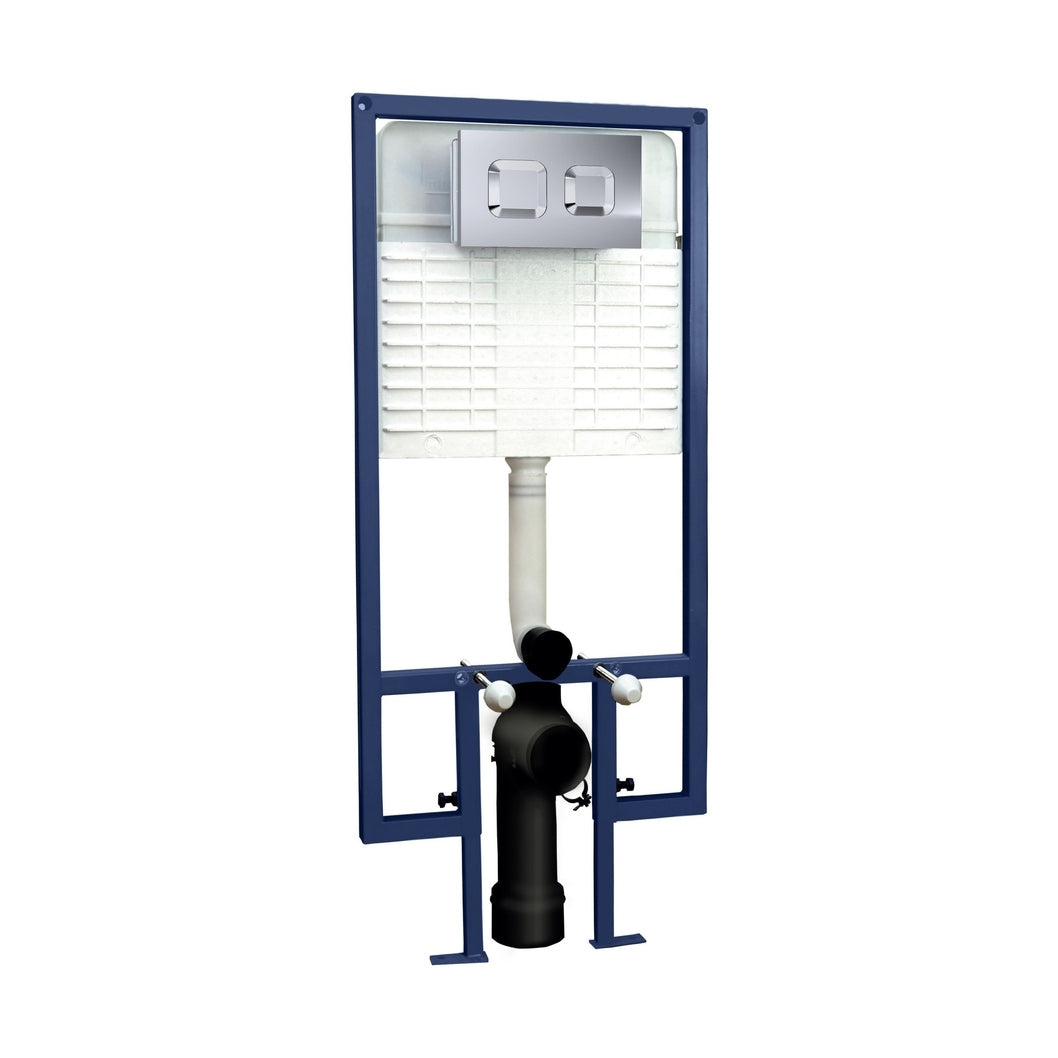 Hudson Reed Concealed Cisterns And Frames Square Dual Flush Push Button Contemp Chrome Stainless Steel 1136x520x204mm - JJ Building Materials