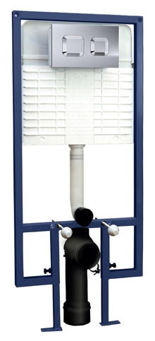 Hudson Reed Concealed Cisterns And Frames Square Dual Flush Push Button Contemp Chrome Stainless Steel 1136x520x204mm - JJ Building Materials