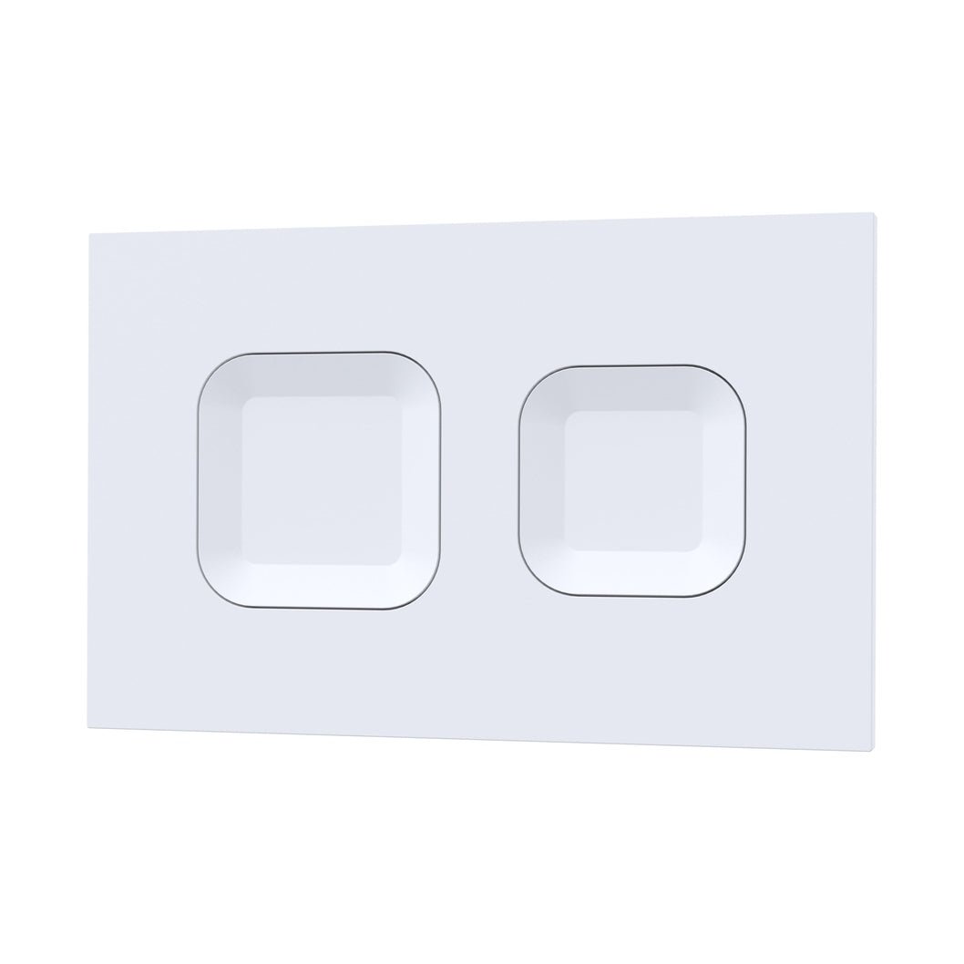 Hudson Reed Concealed Cisterns And Frames Square Dual Flush Push Button White Contemp Stainless Steel 170x267x11mm - JJ Building Materials