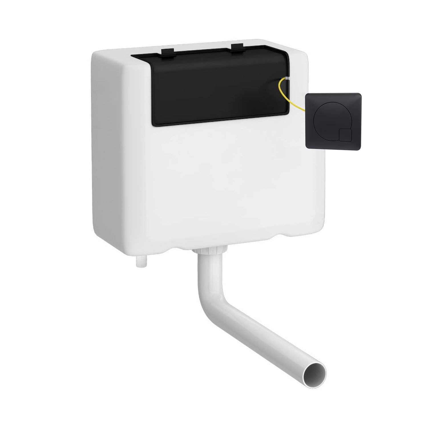 Hudson Reed Concealed Cisterns And Frames Universal Access Cistern & Black Square Flush Plate Contemp Matt Black Polyethylene 296x340x142mm - XTY8M02B - JJ Building Materials