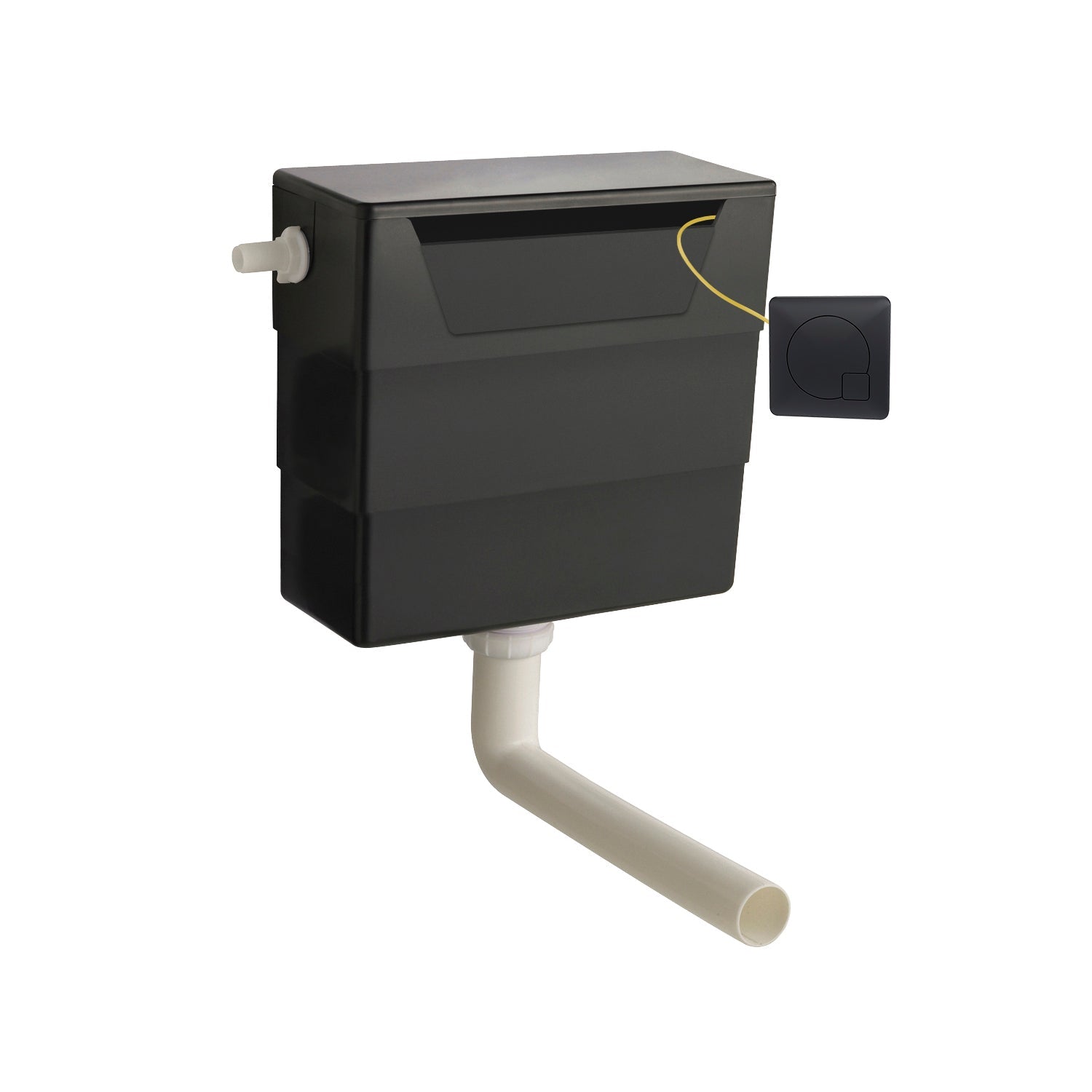 Hudson Reed Concealed Cisterns And Frames Universal Access Cistern & Black Square Flush Plate Contemp Polyethylene 334x303x136mm - JJ Building Materials