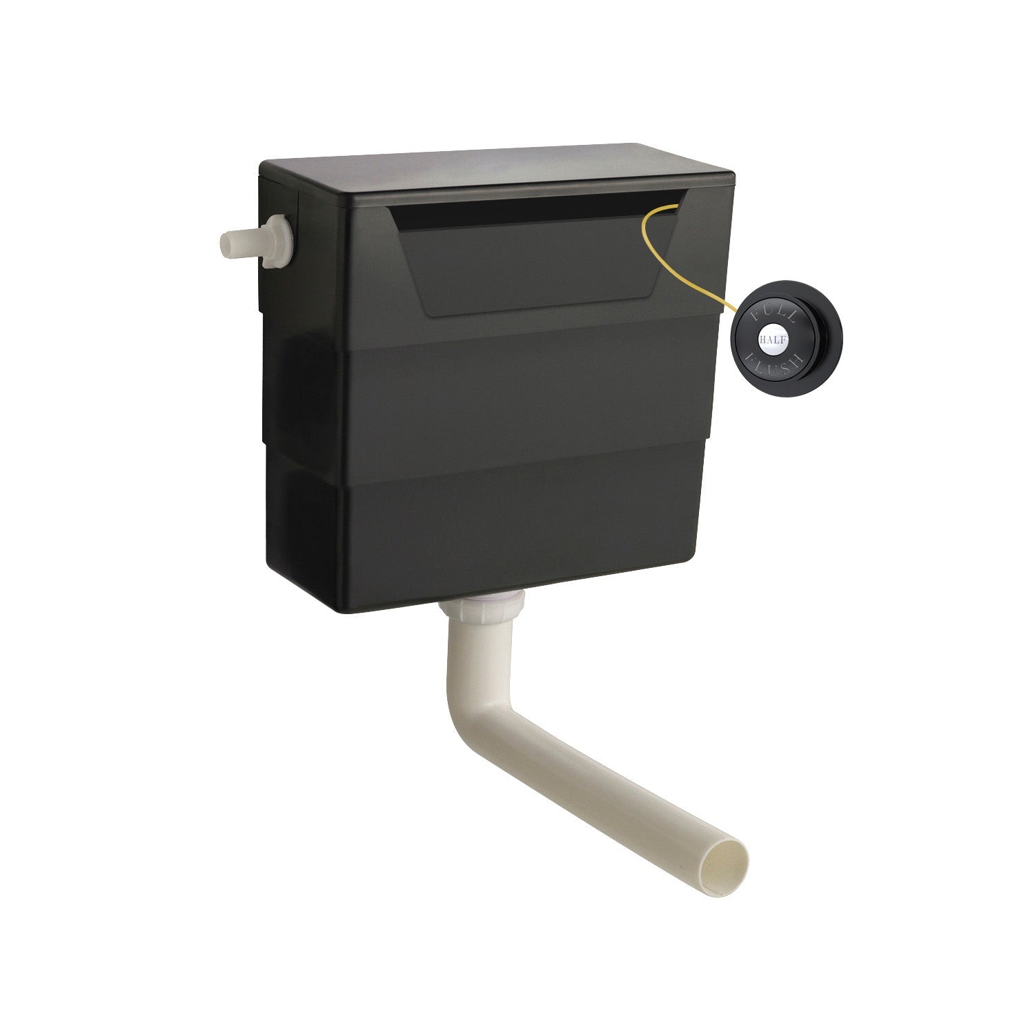 Hudson Reed Concealed Cisterns And Frames Universal Access Cistern & Black Trad Flush Plate Matt Black Polyethylene 334x303x136mm - JJ Building Materials