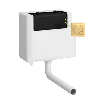 Hudson Reed Concealed Cisterns And Frames Universal Access Cistern & Brushed Brass Square Flush Plate Trad Polyethylene 296x340x142mm - JJ Building Materials