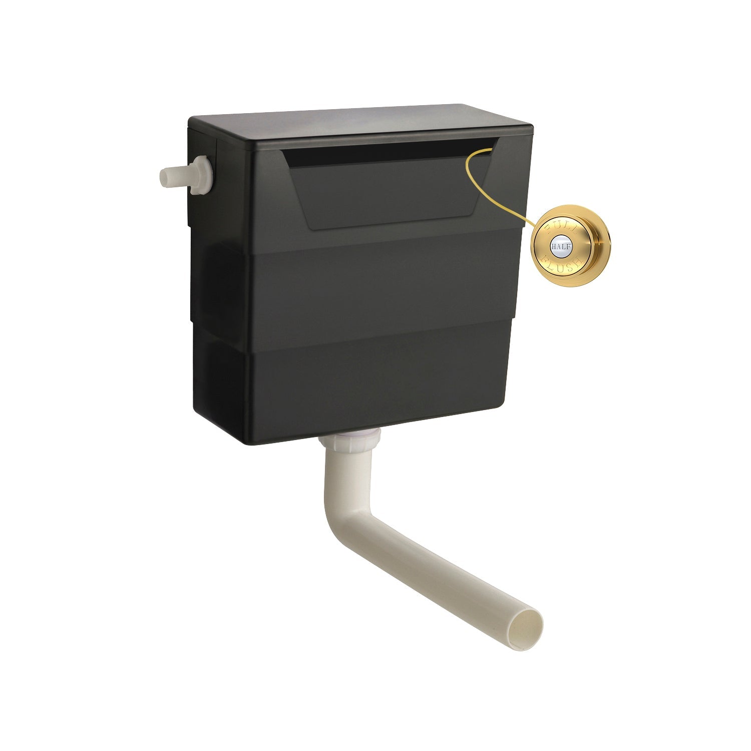 Hudson Reed Concealed Cisterns And Frames Universal Access Cistern & Brushed Brass Trad Flush Plate Polyethylene 334x303x136mm - JJ Building Materials