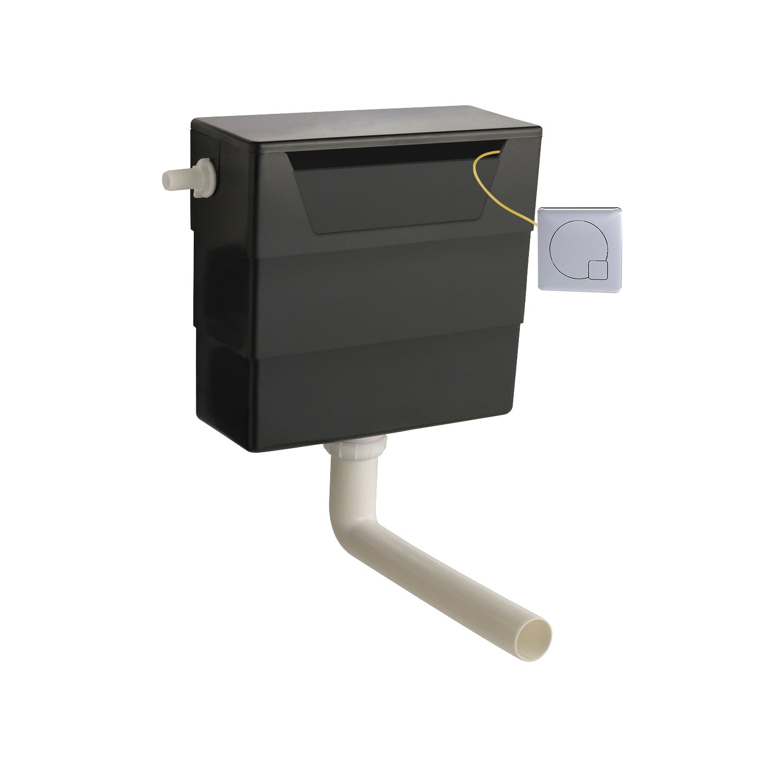 Hudson Reed Concealed Cisterns And Frames Universal Access Cistern & Chrome Square Flush Plate Contemp Polyethylene 334x303x136mm - JJ Building Materials